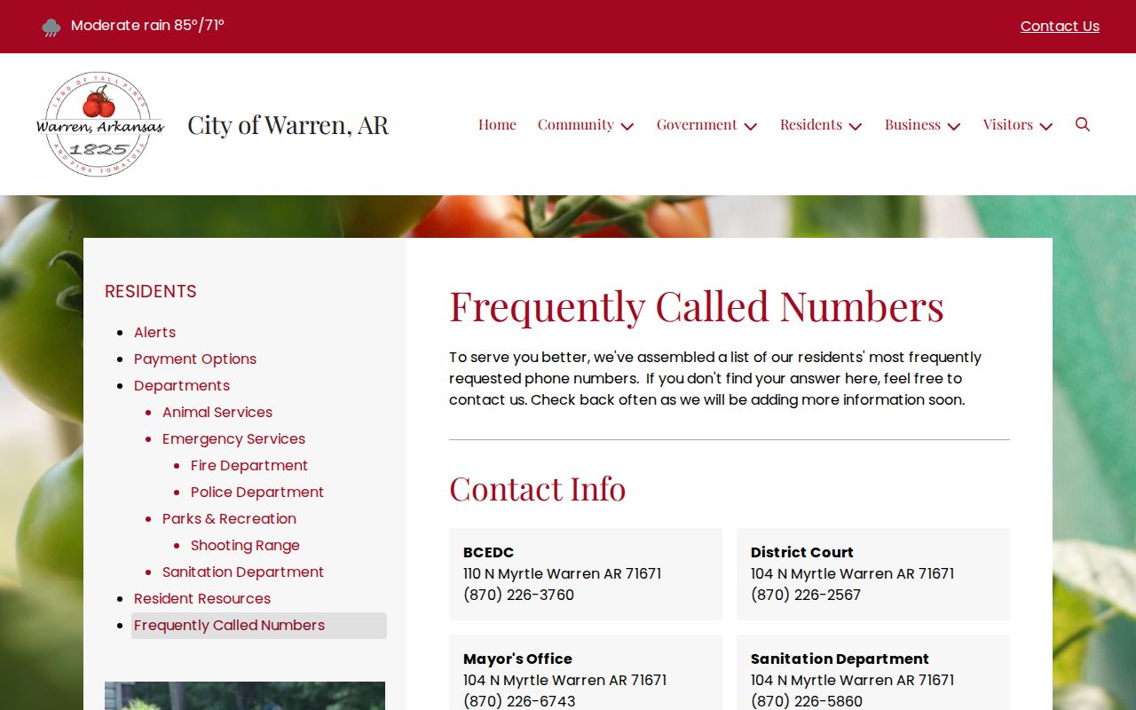 Bradley County arrest lookup Warren frequently called numbers for police and court