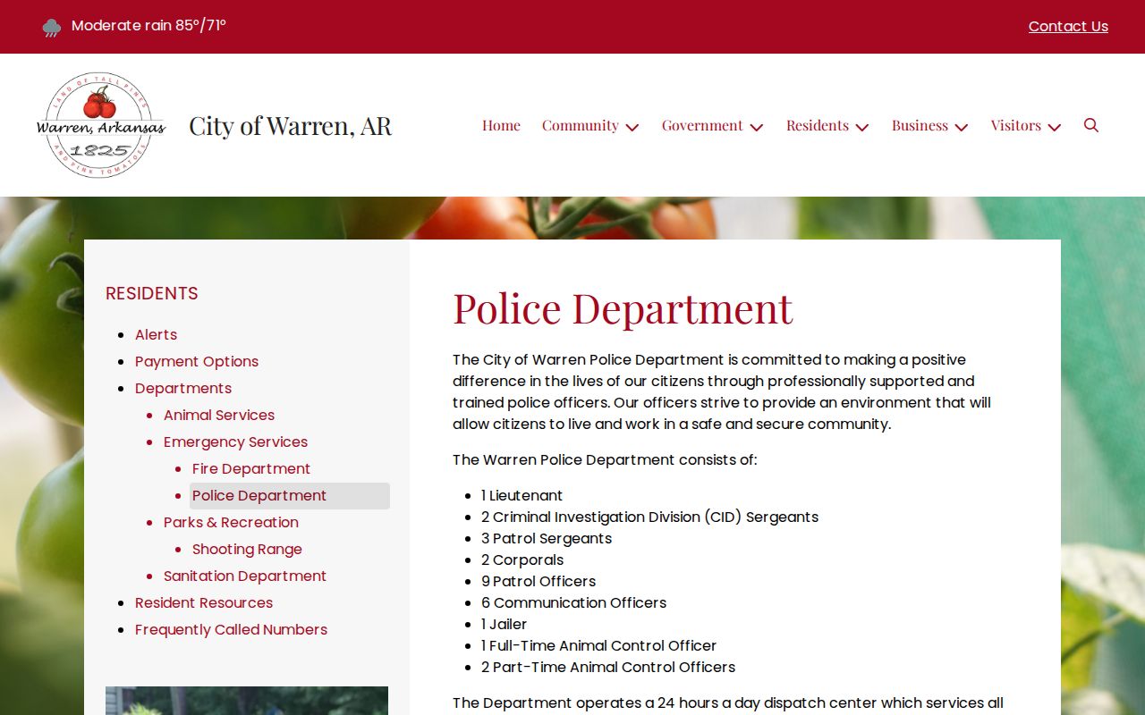 Bradley County arrest lookup Warren Police Department holding jail information