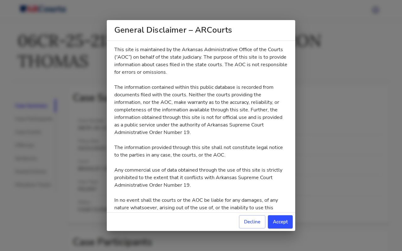 Bradley County criminal court case record sample in Search ARCourts