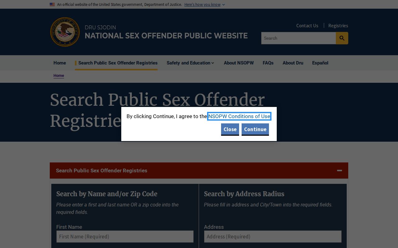 Bradley County sex offender search using national registry NSOPW